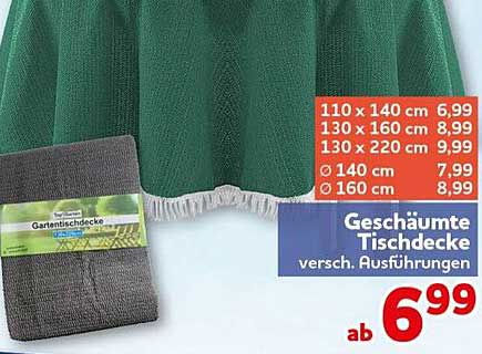 Geschäumte Tischdecke versch. Ausführungen
