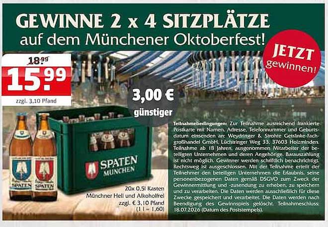 GEWINNE 2 x 4 SITZPLÄTZE auf dem Münchener Oktoberfest!