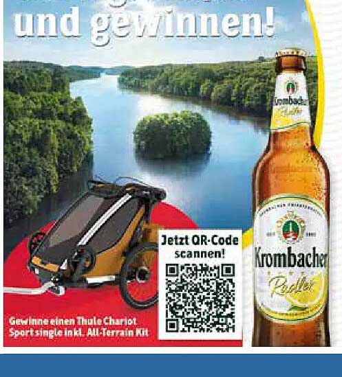 Gewinnen! Jetzt QR-Code scannen! Gewinne einen Thule Chariot Sport single inkl. All-Terrain Kit