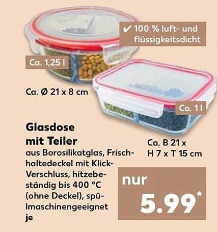 Glasdose mit Teiler