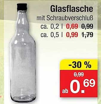 Glasflasche mit Schraubverschluß ca. 0,2 l