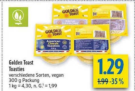 Golden Toast Toasties verschiedene Sorten, vegan 300 g Packung