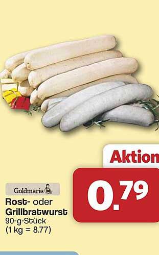 Goldmarie Rost- oder Grillbratwurst 90-g-Stück (1 kg = 8.77)