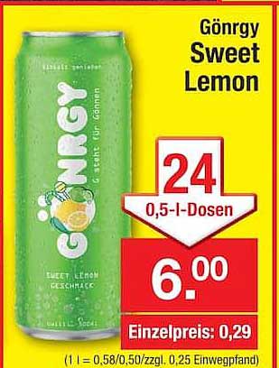 Gönrgy Sweet Lemon 24 0,5-l-Dosen