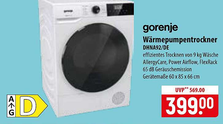 gorenje Wärmepumpentrockner DHNA92/DE