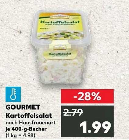 GOURMET Kartoffelsalat nach Hausfrauenart je 400-g-Becher (1 kg = 4.98)
