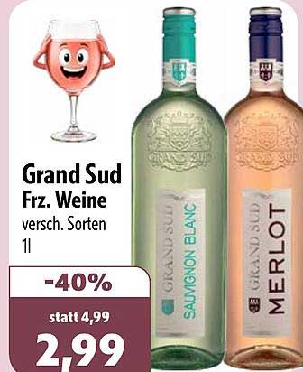 Grand Sud Frz. Weine versch. Sorten 1 l