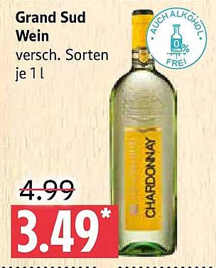 Grand Sud Wein versch. Sorten je 1 l