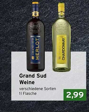 Grand Sud Weine verschiedene Sorten 1l Flasche