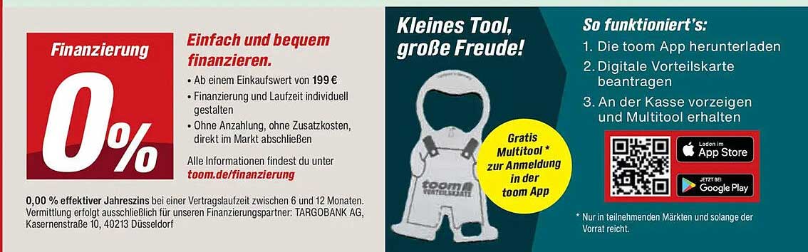 Gratis Multitool* zur Anmeldung in der toom App