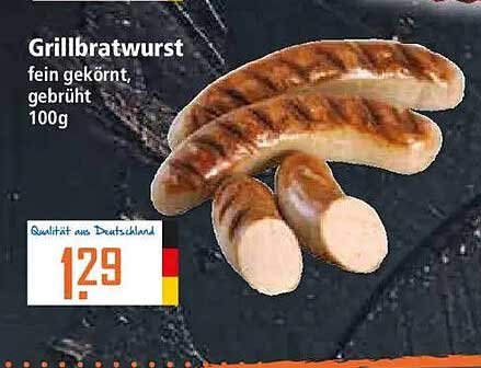 Grillbratwurst fein gekörnt, gebrüht 100g