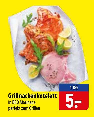 Grillnackenkotelett in BBQ Marinade perfekt zum Grillen