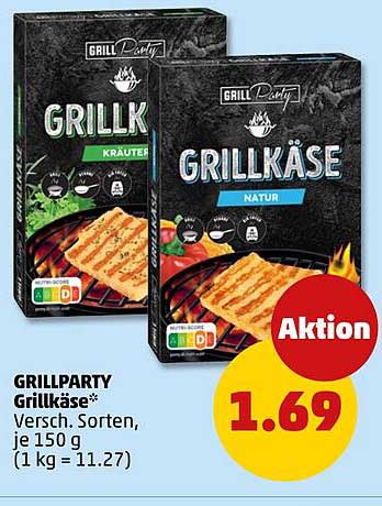 GRILLPARTY Grillkäse* Versch. Sorten, je 150 g (1 kg = 11.27)