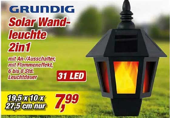 GRUNDIG Solar Wand-leuchte 2in1