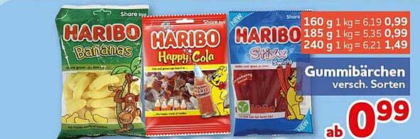 Gummibärchen versch. Sorten