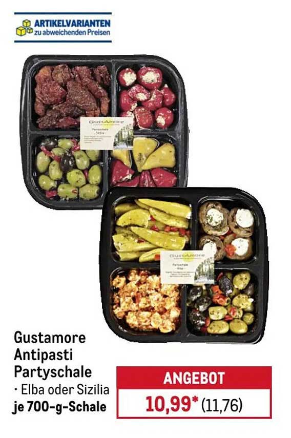 Gustamore Antipasti Partyschale - Elba oder Sizilia je 700-g-Schale