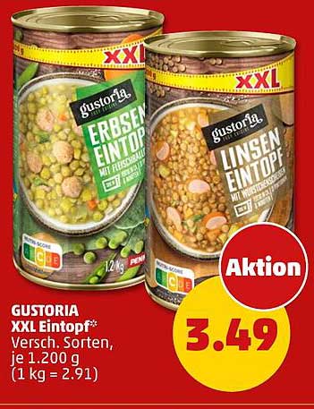 GUSTORIA XXL Eintopf* Versch. Sorten, je 1.200 g (1 kg = 2.91)