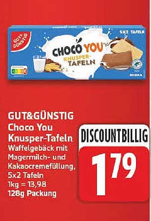 GUT&GÜNSTIG Choco You Knusper-Tafeln