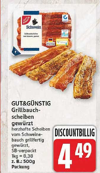 GUT&GÜNSTIG Grillbauchscheiben gewürzt