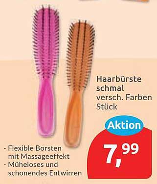 Haarbürste schmal versch. Farben Stück