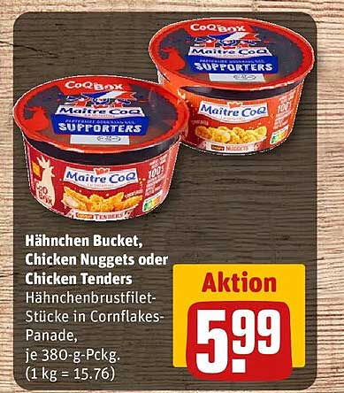 Hähnchen Bucket, Chicken Nuggets oder Chicken Tenders