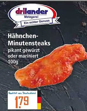 Hähnchen-Minutensteaks pikant gewürzt oder mariniert 100g