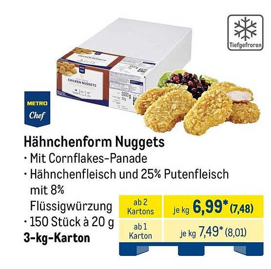 Hähnchenform Nuggets