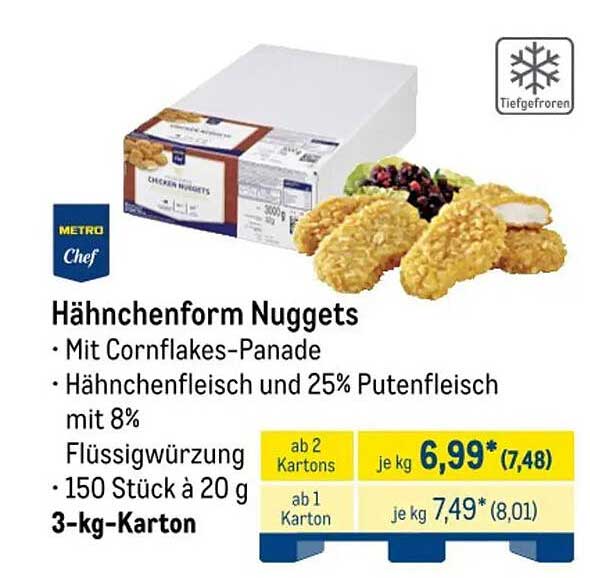 Hähnchenform Nuggets