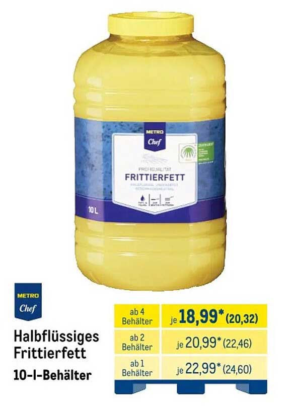 Halbflüssiges Frittierfett 10-l-Behälter