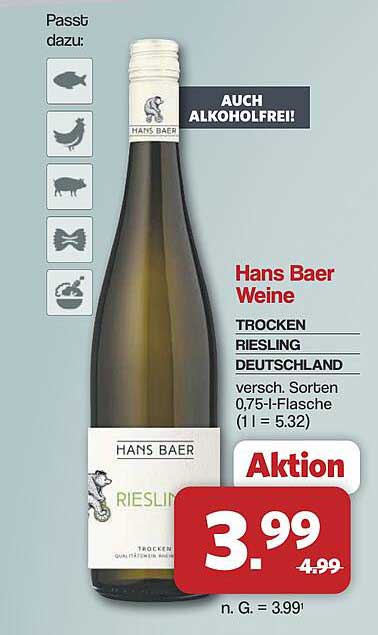 Hans Baer Weine TROCKEN RIESLING DEUTSCHLAND versch. Sorten 0,75-l-Flasche