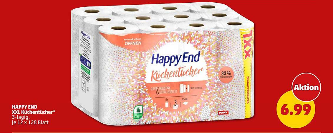 HAPPY END XXX Küchentücher* 3-lagig, je 12 x 128 Blatt
