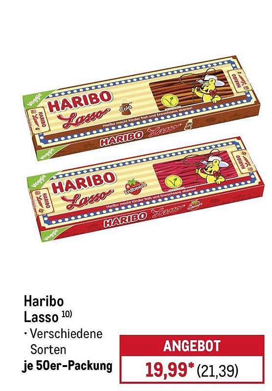 Haribo Lasso 10) • Verschiedene Sorten je 50er-Packung