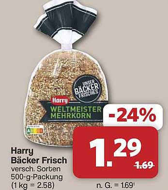 Harry Bäcker Frisch versch. Sorten 500-g-Packung (1 kg = 2.58)