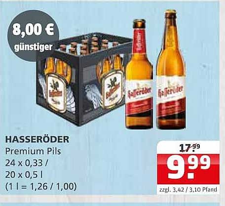 HASSERÖDER Premium Pils 24 x 0,33 / 20 x 0,5 l