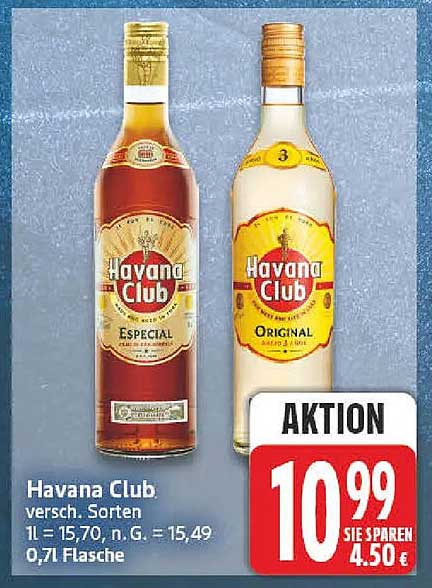 Havana Club versch. Sorten 0,7 l Flasche