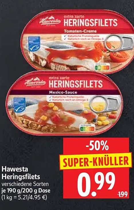 Hawesta Heringsfilets verschiedene Sorten