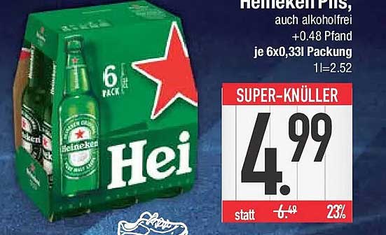 Heineken Pils, auch alkoholfrei