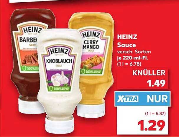 HEINZ Sauce versch. Sorten je 220-ml-Fl.
