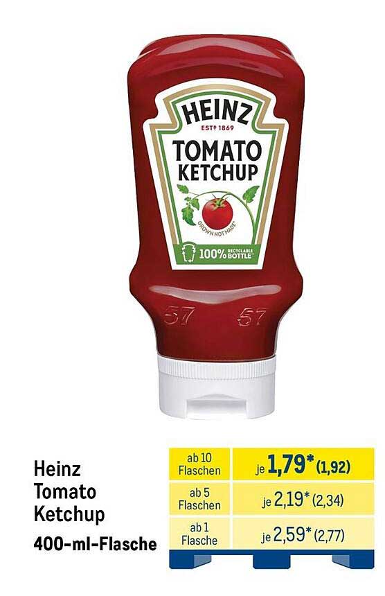 Heinz Tomato Ketchup 400-ml-Flasche