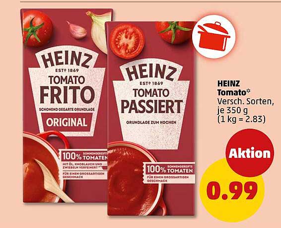 HEINZ Tomato* Versch. Sorten, je 350 g (1 kg = 2.83)