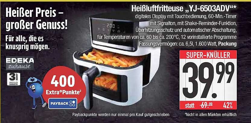 Heißluftfritteuse „YJ-6503ADV“*