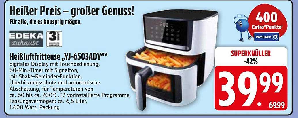 Heißluftfritteuse „YJ-6503ADV“*