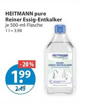 HEITMANN pure Reiner Essig-Entkalker je 500-ml-Flasche