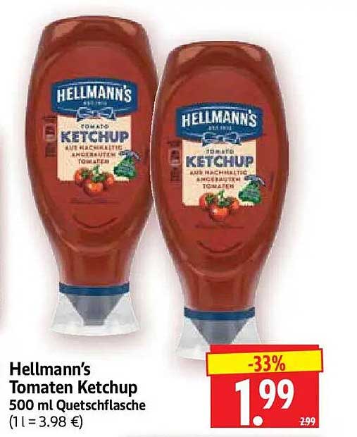 Hellmann’s Tomaten Ketchup 500 ml Quetschflasche