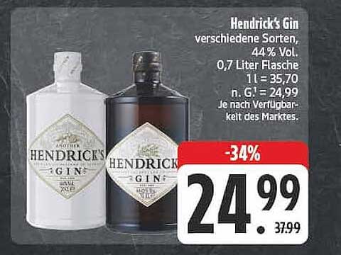 Hendrick’s Gin verschiedene Sorten, 44% Vol., 0,7 Liter Flasche