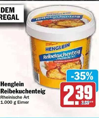 Henglein Reibekuchenteig Rheinische Art 1.000 g Eimer