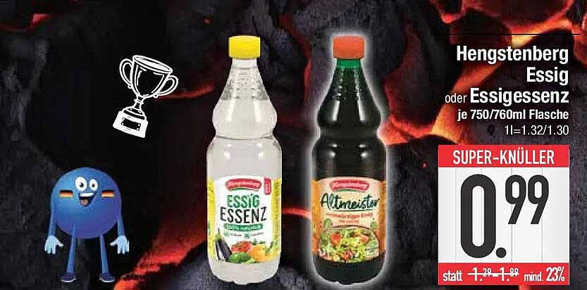 Hengstenberg Essig oder Essigessenz je 750/760ml Flasche