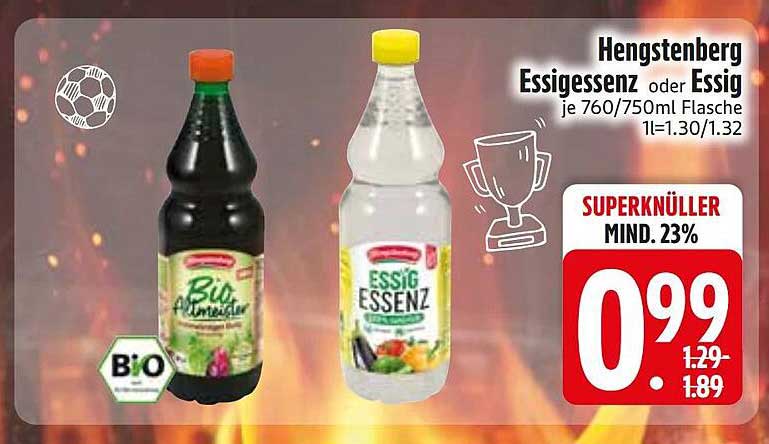 Hengstenberg Essigessenz oder Essig je 760/750ml Flasche