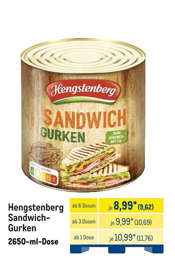 Hengstenberg Sandwich-Gurken 2650-ml-Dose