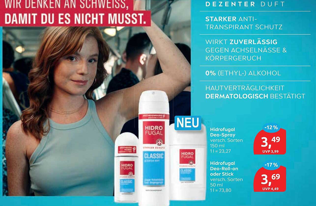 Hidrofugal Deo-Spray, versch. Sorten, 150 ml